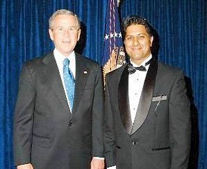 Rahul Manchanda and President George Bush